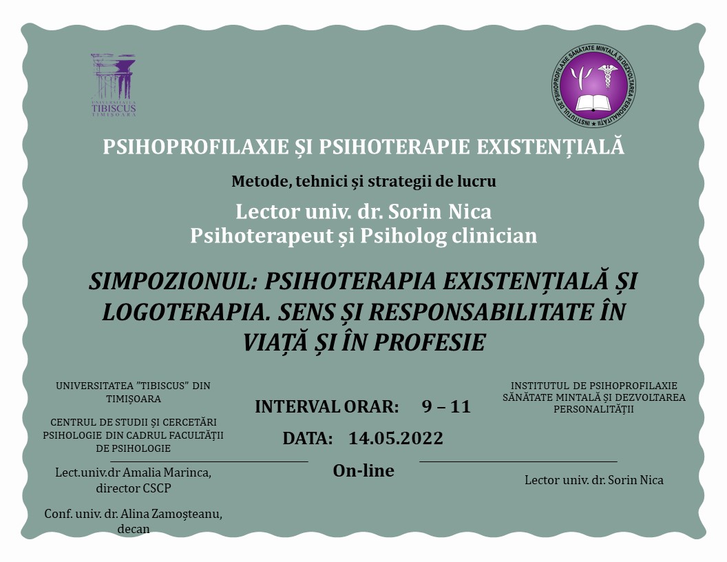 psihoprofilaxie si psihoterapie existentiala