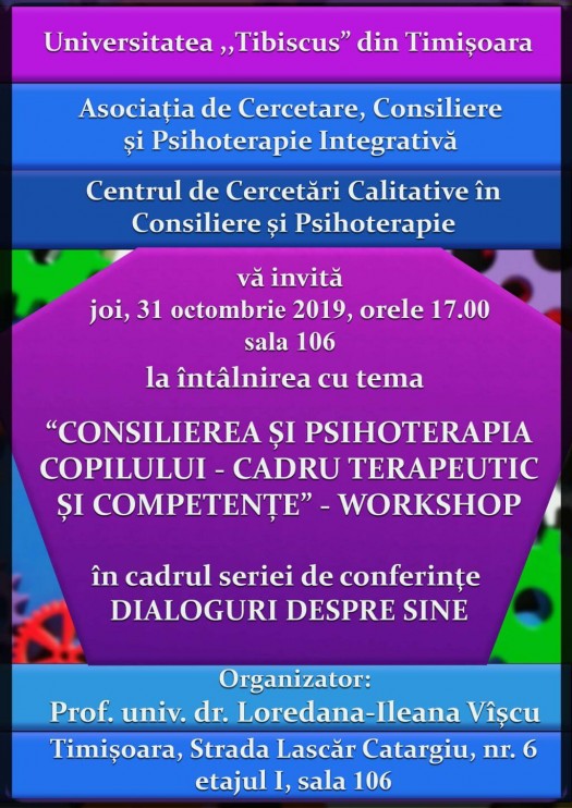 CONSILIEREA ȘI PSIHOTERAPIA COPILULUI - CADRU TERAPEUTIC ȘI COMPETENȚE