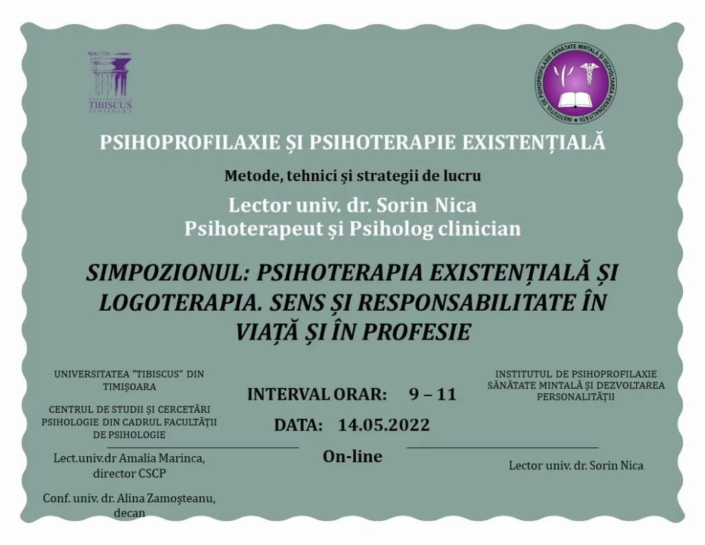 psihoprofilaxie si psihoterapie existentiala