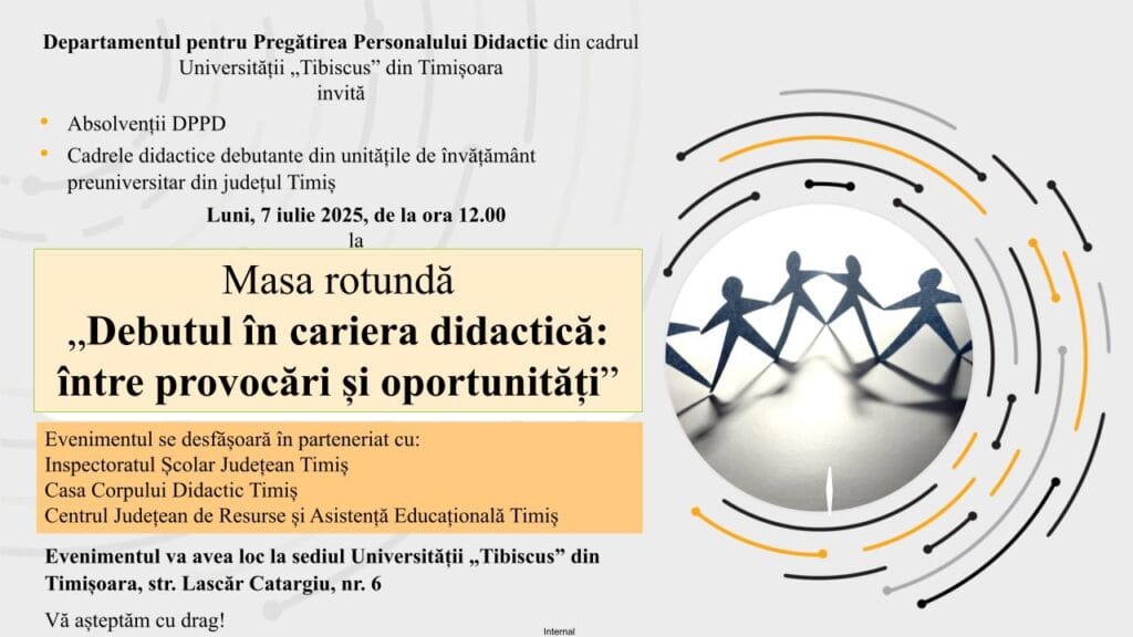 Masa rotundă debut carieră didactică, Timișoara, iulie 2025