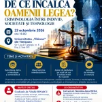 Afiș masă rotundă De ce încalcă oamenii legea – Universitatea Tibiscus, 23 octombrie 2026
